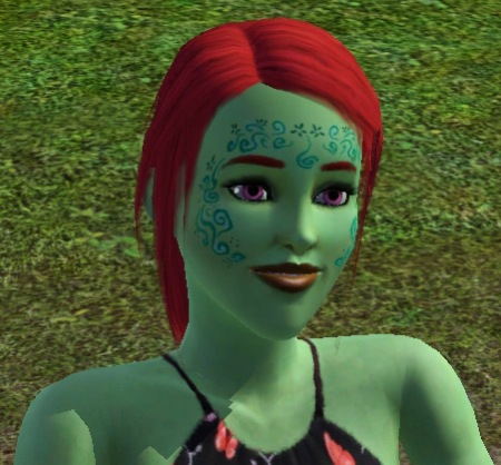 For the record, she's a plant Sim, not an alien or Princess Fiona.